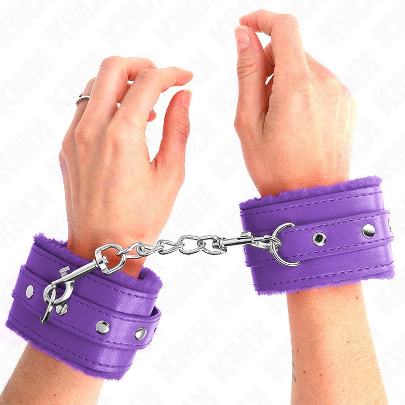 KINK - CINTURE DA POLSO PREMIUM RIVESTITE IN PELLICCIA VIOLA CON CINTURA VIOLA REGOLABILE 17-29 CM X 6 CM