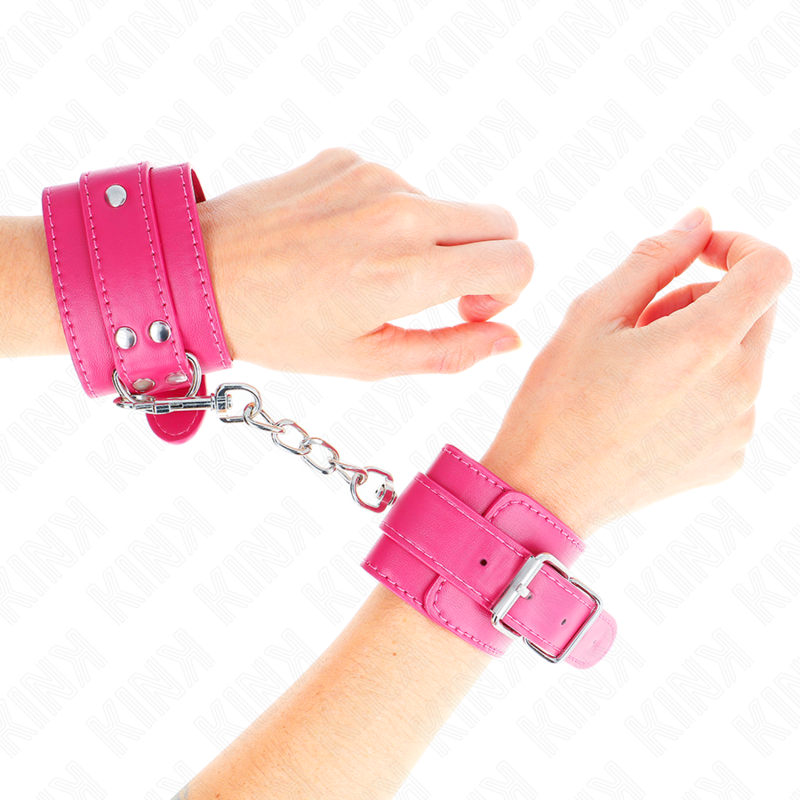 KINK - CINTURINI DA POLSO ROSA LAMPONE CON FODERA ROSA LAMPONE REGOLABILI 20-28 CM X 5,5 CM