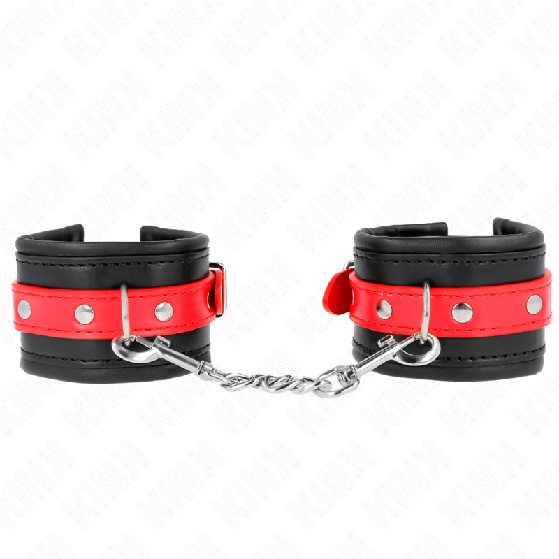 KINK - CINTURA PER POLSI NERA CON CINTURA ROSSA REGOLABILE 17-28 CM X 6 CM
