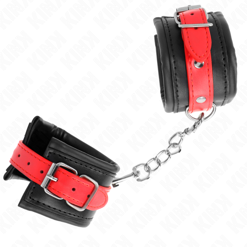 KINK - CINTURA PER POLSI NERA CON CINTURA ROSSA REGOLABILE 17-28 CM X 6 CM