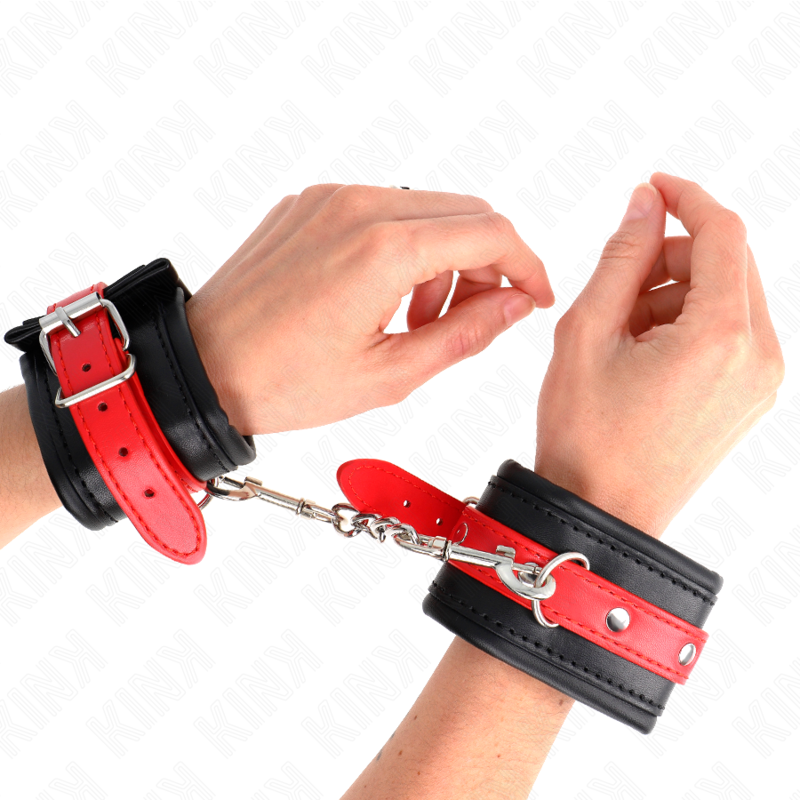 KINK - CINTURA PER POLSI NERA CON CINTURA ROSSA REGOLABILE 17-28 CM X 6 CM