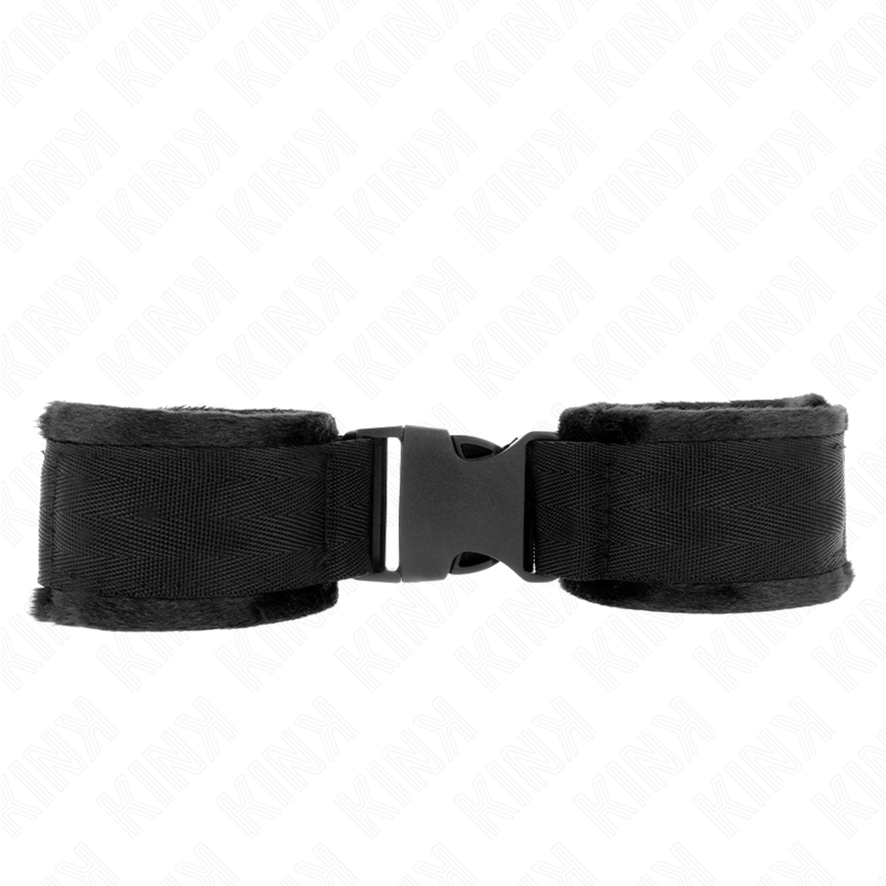 KINK - CINGHIE PER POLSI IN NYLON CON GANCIO E ANELLO MODELLO ROSSO-NERO 1 REGOLABILI 25-35 CM X 6 CM