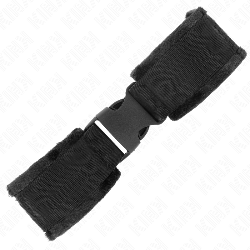 KINK - CINGHIE PER POLSI IN NYLON CON GANCIO E ANELLO MODELLO ROSSO-NERO 1 REGOLABILI 25-35 CM X 6 CM