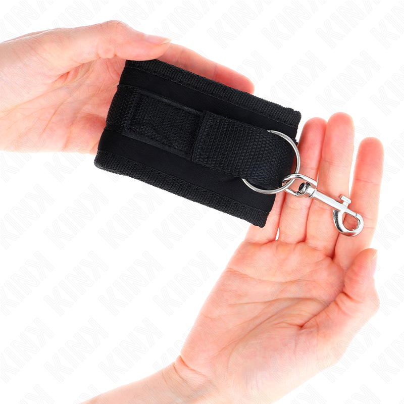 KINK - SUJECIONES DE MUÑECA CON GANCHO Y BUCLE DE NYLON, NEGRO, MODELO 2, AJUSTABLES 18-35 CM X 6 CM
