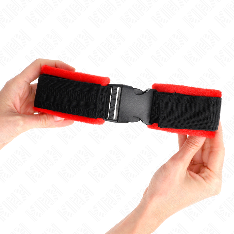 KINK - CINTURE PER POLSI IN NYLON CON GANCIO E ANELLO MODELLO NERO 1 REGOLABILI 25-35 CM X 6 CM