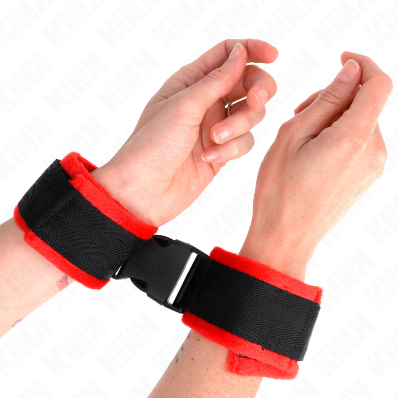 KINK - CINTURE PER POLSI IN NYLON CON GANCIO E ANELLO MODELLO NERO 1 REGOLABILI 25-35 CM X 6 CM