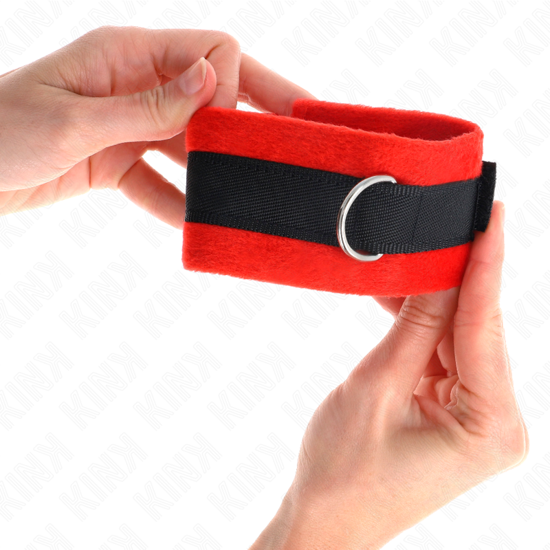 KINK - MANETTE IN PELLICCIA PER PRINCIPIANTI NERO-ROSSO 30 X 7 CM