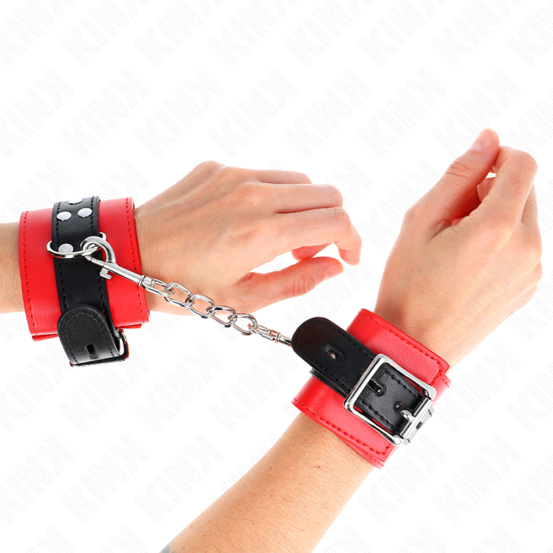 KINK - CINTURA DA POLSO ROSSA CON CINTURA NERA REGOLABILE 17-28 CM X 6 CM