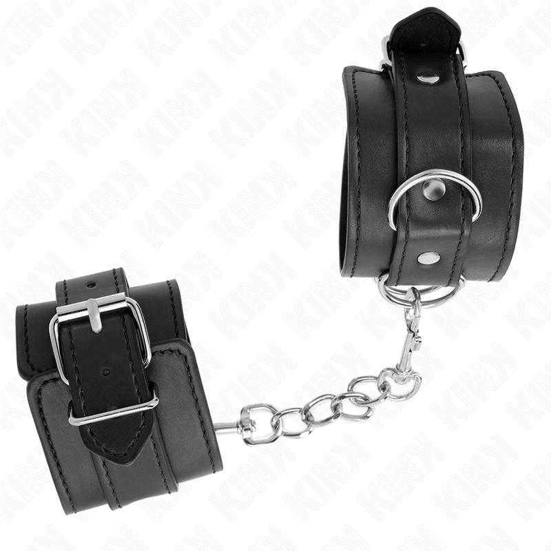 KINK - SEMPLICI CINTURE PER POLSI NERE REGOLABILI 20-23 CM X 5,5 CM