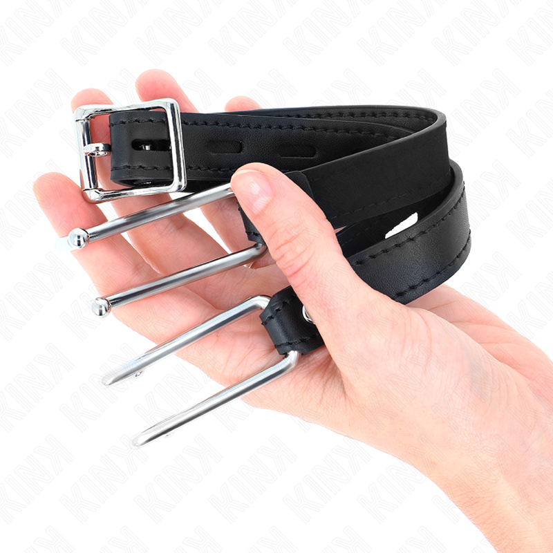 KINK - BAVAGLIO IN METALLO 11,5 CM CON CINTURINO IN SIMILPELLE REGOLABILE 39-58 CM X 2 CM