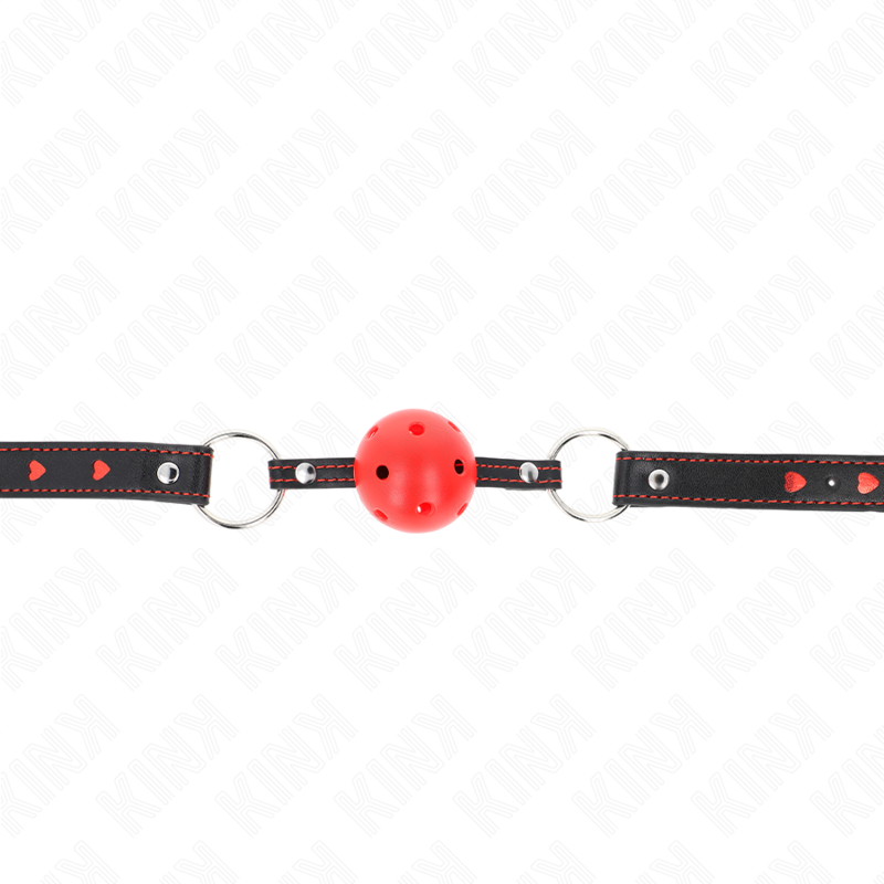 KINK - BALL GAG A PALLA ROSSA RIGIDA E CAVA MODELLO 2 65 x 2,5 CM