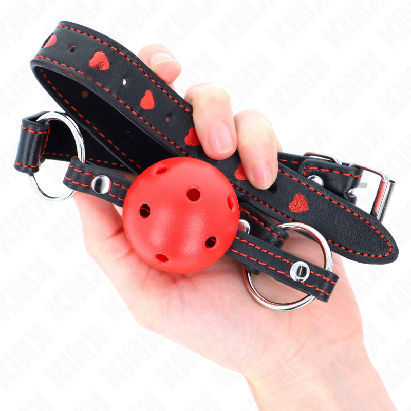 KINK - BALL GAG A PALLA ROSSA RIGIDA E CAVA MODELLO 2 65 x 2,5 CM