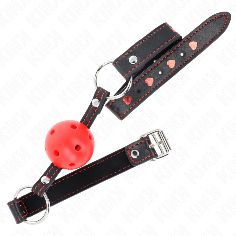KINK - BALL GAG A PALLA ROSSA RIGIDA E CAVA MODELLO 2 65 x 2,5 CM