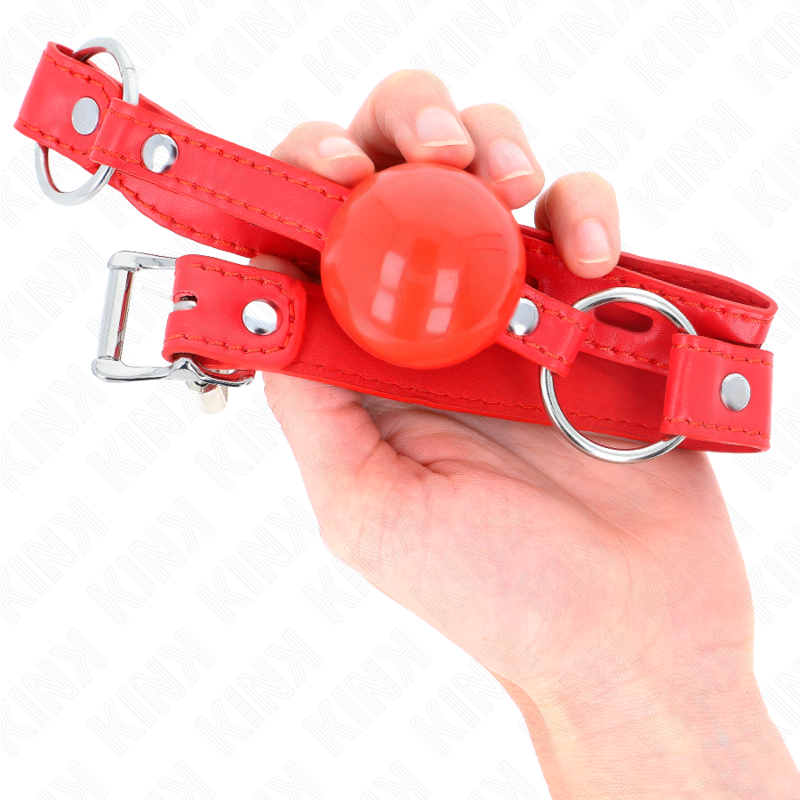 KINK - BAVAGLIO A PALLA IN TPE 4 CM CON CHIUSURA ROSSA 60 x 2 CM