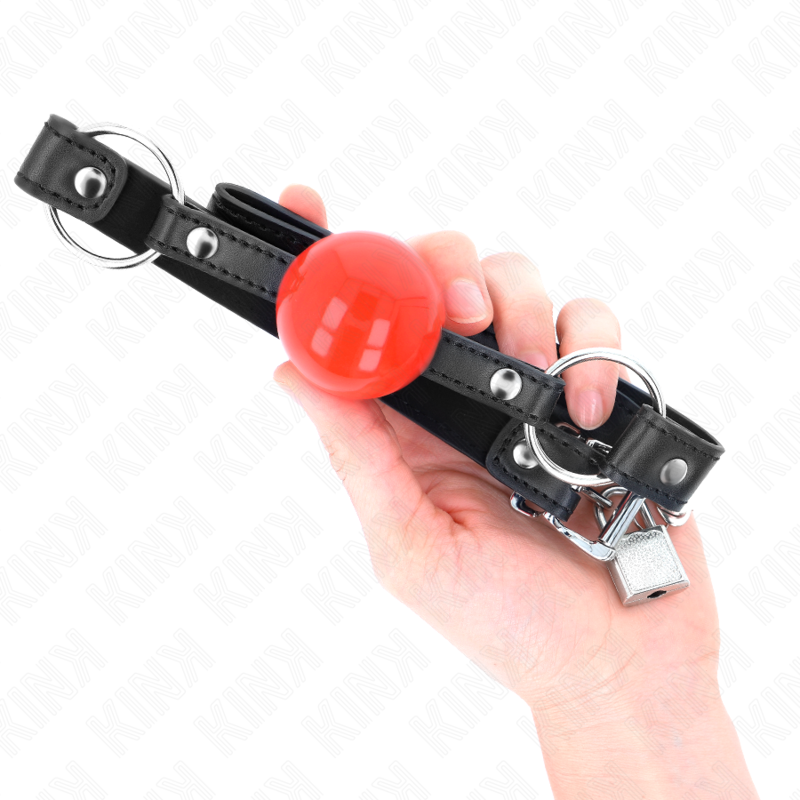 KINK - BALL 4 CM BAG CON LUCCHETTO PALLA ROSSA CINTURINO NERO 60 x 2 CM