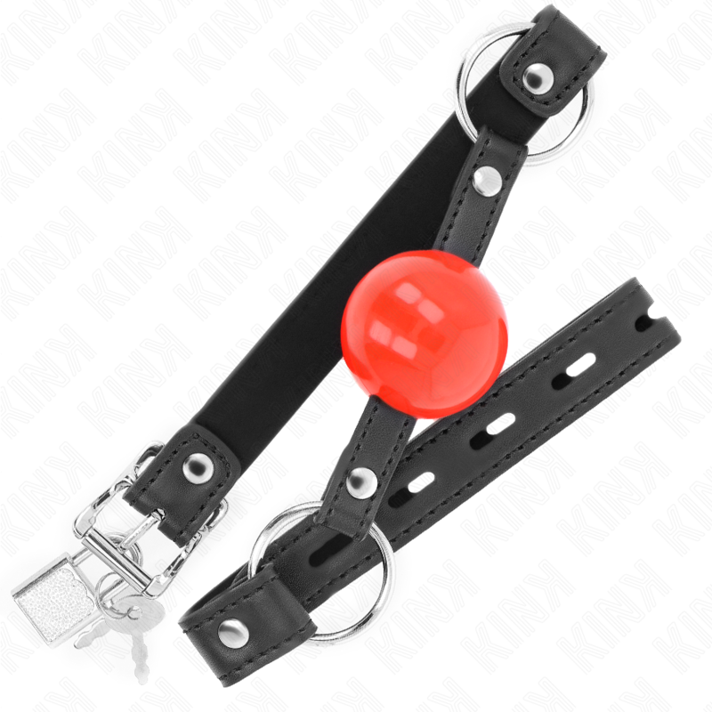 KINK - BALL 4 CM BAG CON LUCCHETTO PALLA ROSSA CINTURINO NERO 60 x 2 CM