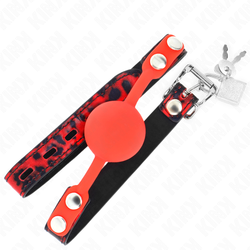 KINK - MODELLO 2 BALLA IN SILICONE 4 CM BAVAGLIO CON LUCCHETTO 60 x 2 CM