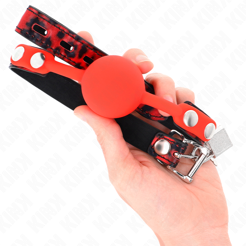 KINK - MODELLO 2 BALLA IN SILICONE 4 CM BAVAGLIO CON LUCCHETTO 60 x 2 CM