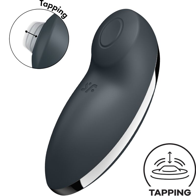 SATISFYER - TAP &amp; CLIMAX 2 VIBRADOR Y ESTIMULADOR GRIS