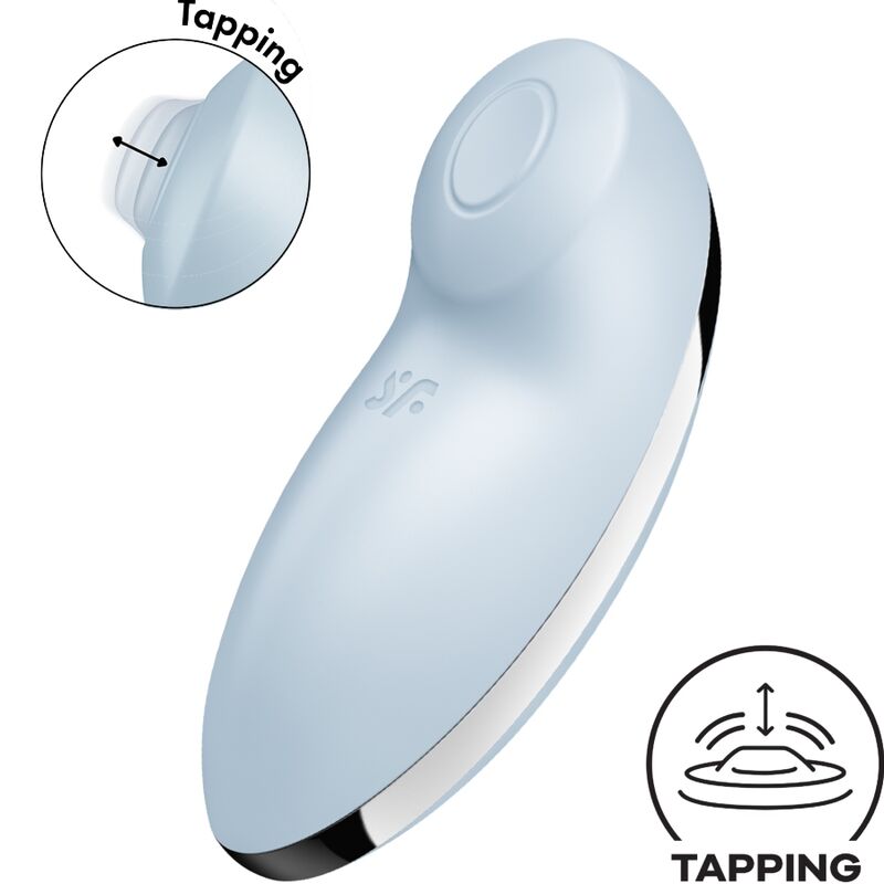 SATISFYER - TAP &amp; CLIMAX 2 VIBRADOR Y ESTIMULADOR AZUL
