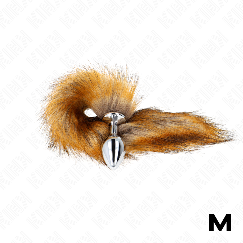 KINK - PLUG ANALE TAGLIA M 8 X 3,5 CM CON CODA SINTETICA 40 CM MARRONE