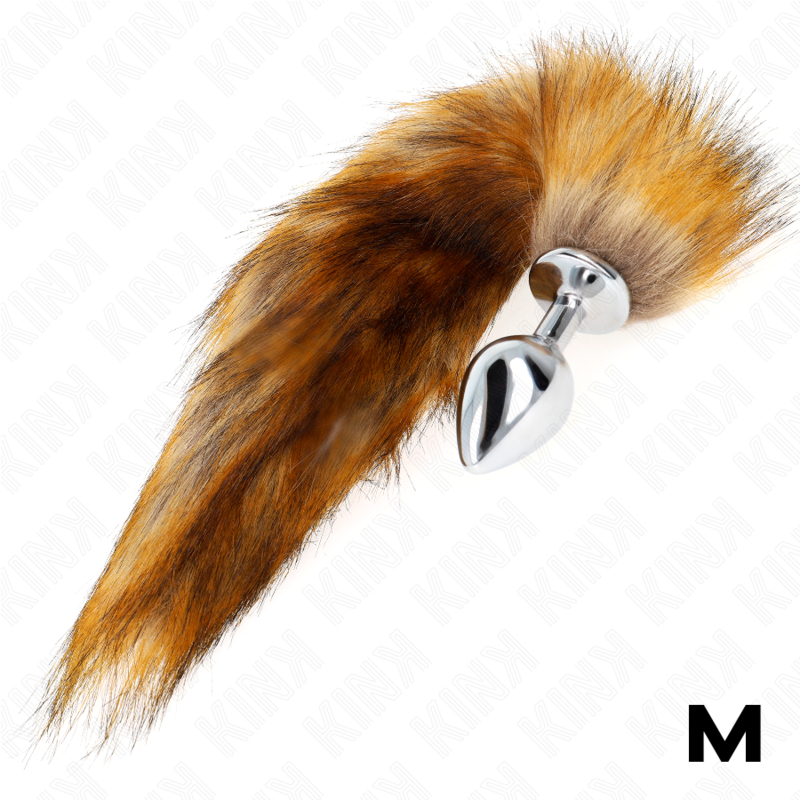 KINK - PLUG ANALE TAGLIA M 8 X 3,5 CM CON CODA SINTETICA 40 CM MARRONE