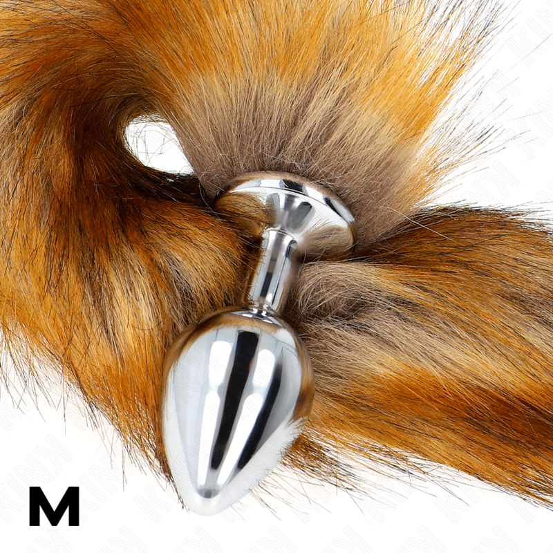 KINK - PLUG ANALE TAGLIA M 8 X 3,5 CM CON CODA SINTETICA 40 CM MARRONE