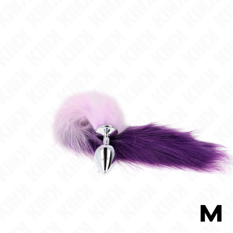 KINK - DIlatatore anale taglia M 8 x 3,5 cm con coda sintetica 40 cm viola