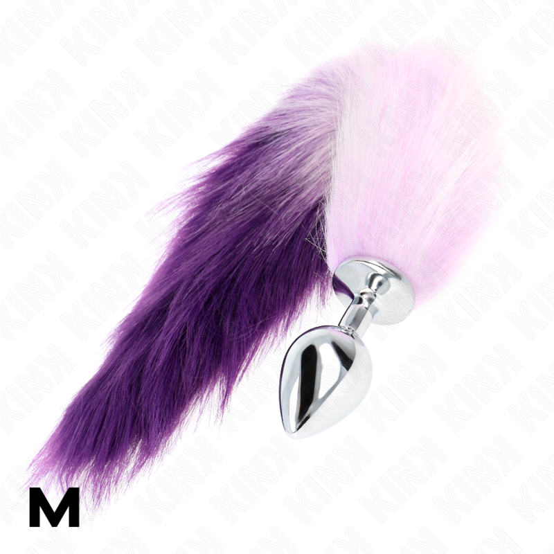 KINK - DIlatatore anale taglia M 8 x 3,5 cm con coda sintetica 40 cm viola