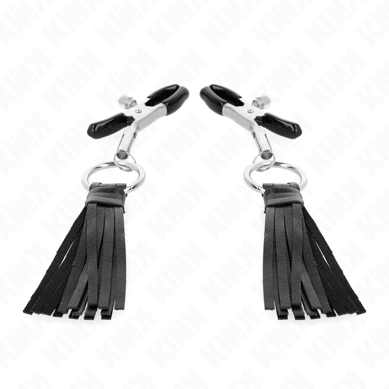 KINK - MORSETTI PER CAPEZZOLI IN SIMILPELLE CON NAPPA 6 CM
