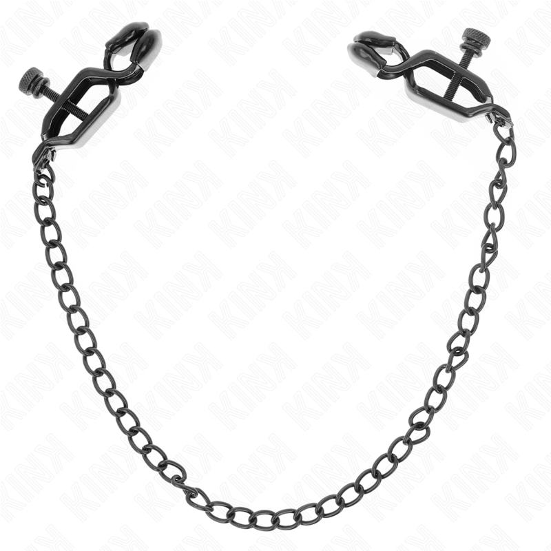 KINK - MORSETTI PER CAPEZZOLI A CATENA PIATTA NERI 30 CM