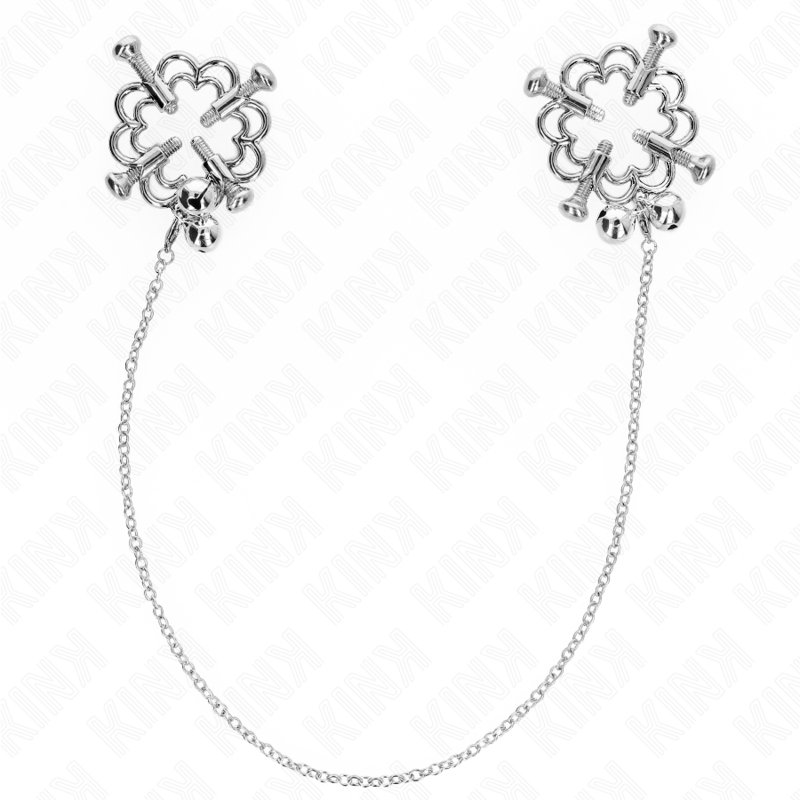 KINK - MORSETTI PER CAPEZZOLI A FORMA DI FIORE IN METALLO CON CATENA