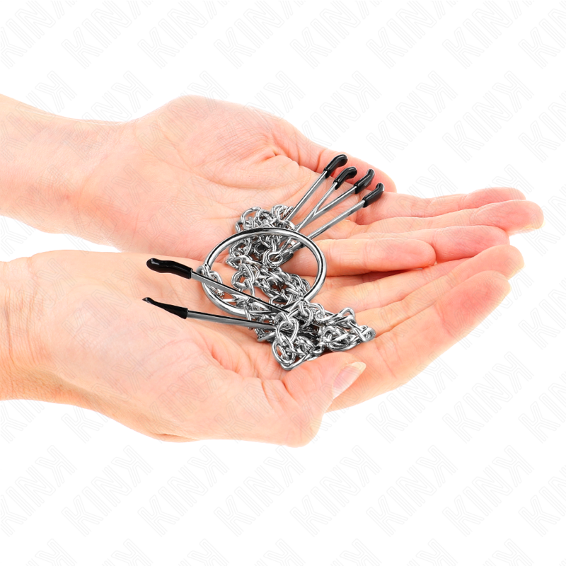 KINK - MORSETTI TRIPLI PER CAPEZZOLI E CLITORIDE CON CATENA MODELLO 1