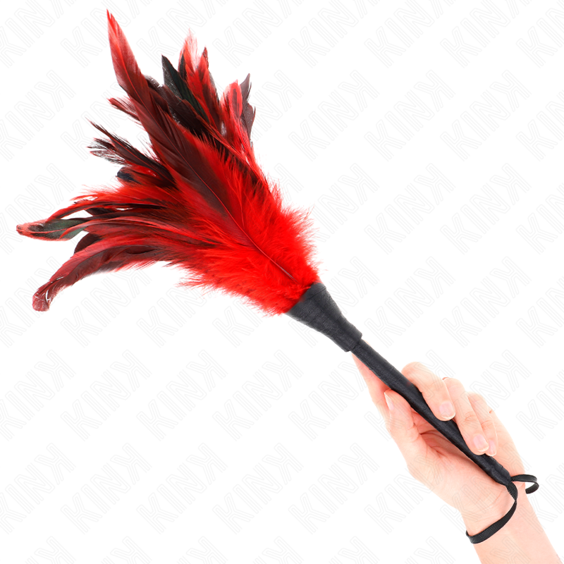 KINK - PIUME DI POLLO A FORMA DI CORNO ROSSO 36 CM