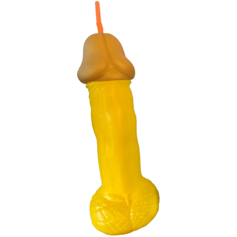 DIABLO PICANTE - VASO DE PLÁSTICO AMARILLO CON FORMA DE PENE