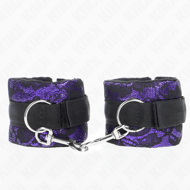 KINK - CINTURINI CORTI IN PIZZO DI VELLUTO E CINTURINO IN NYLON VIOLA / NERO 23 X 6,5 CM