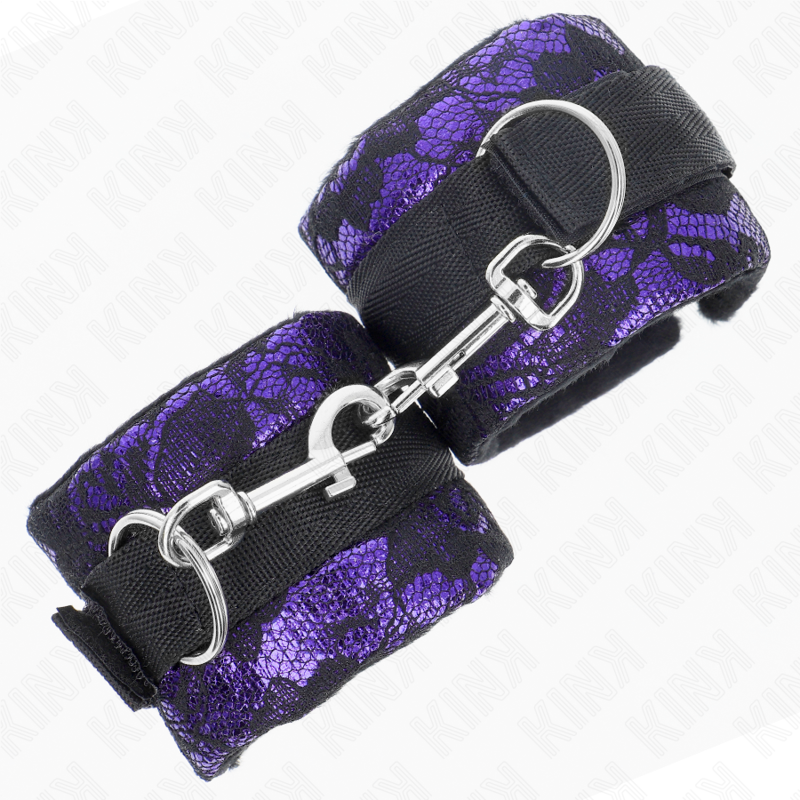 KINK - CINTURINI CORTI IN PIZZO DI VELLUTO E CINTURINO IN NYLON VIOLA / NERO 23 X 6,5 CM