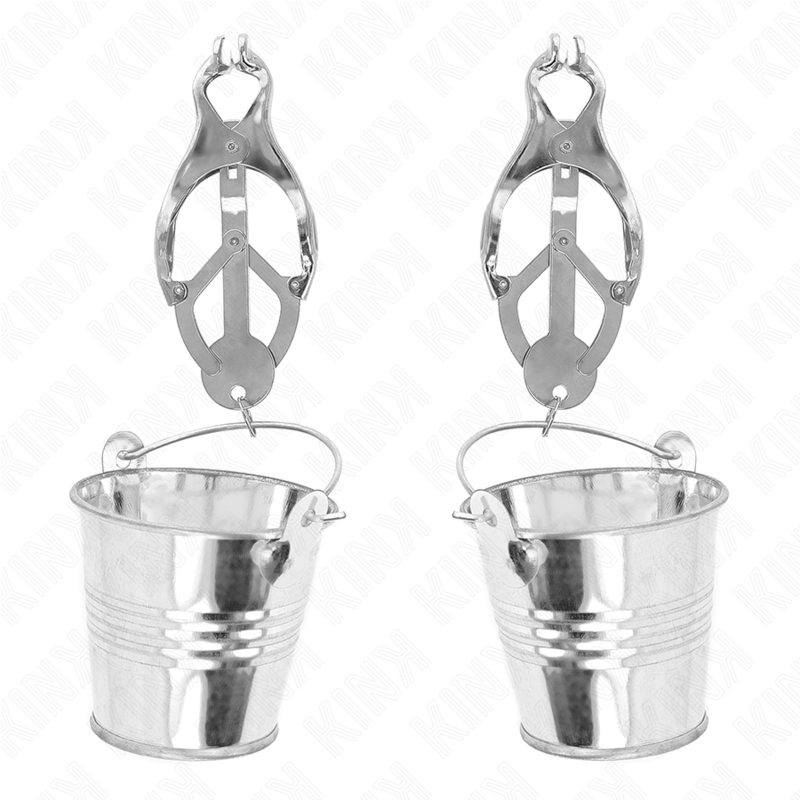 KINK - MORSETTI PER CAPEZZOLI A FORMA DI TRIFOGLIO GIAPPONESE CON SECCHIELLI ARGENTO