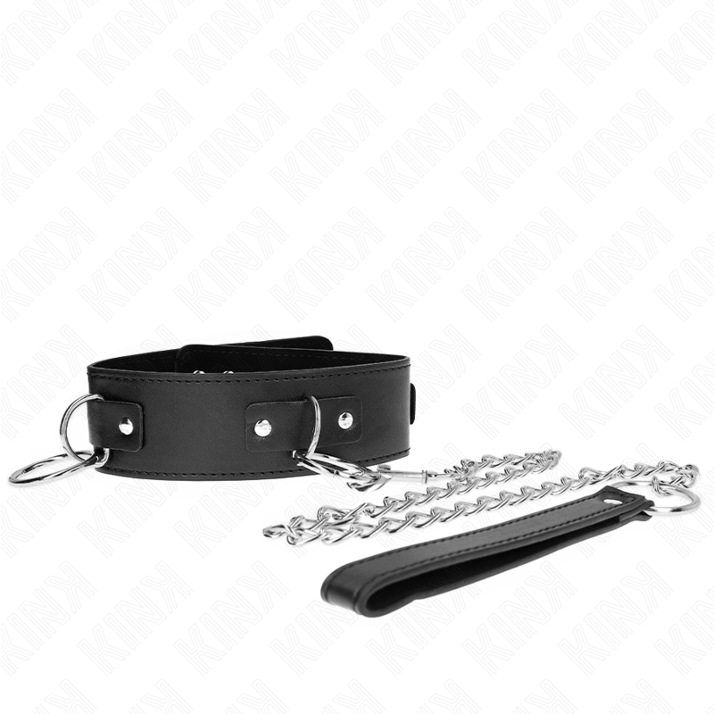KINK - COLLANA CON GUINZAGLIO 65 CM MODELLO 3 ANELLI 2 REGOLABILI 36-43 CM X 5 CM