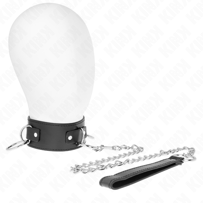KINK - COLLANA CON GUINZAGLIO 65 CM MODELLO 3 ANELLI 2 REGOLABILI 36-43 CM X 5 CM