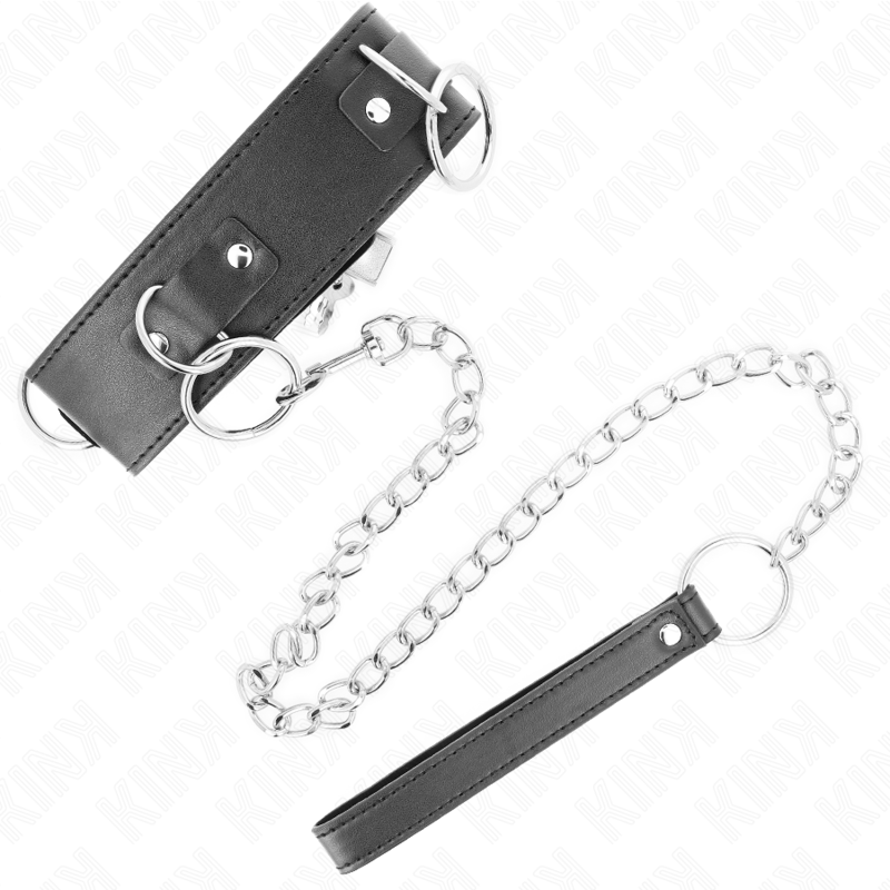 KINK - COLLANA CON GUINZAGLIO 65 CM MODELLO 3 ANELLI 2 REGOLABILI 36-43 CM X 5 CM
