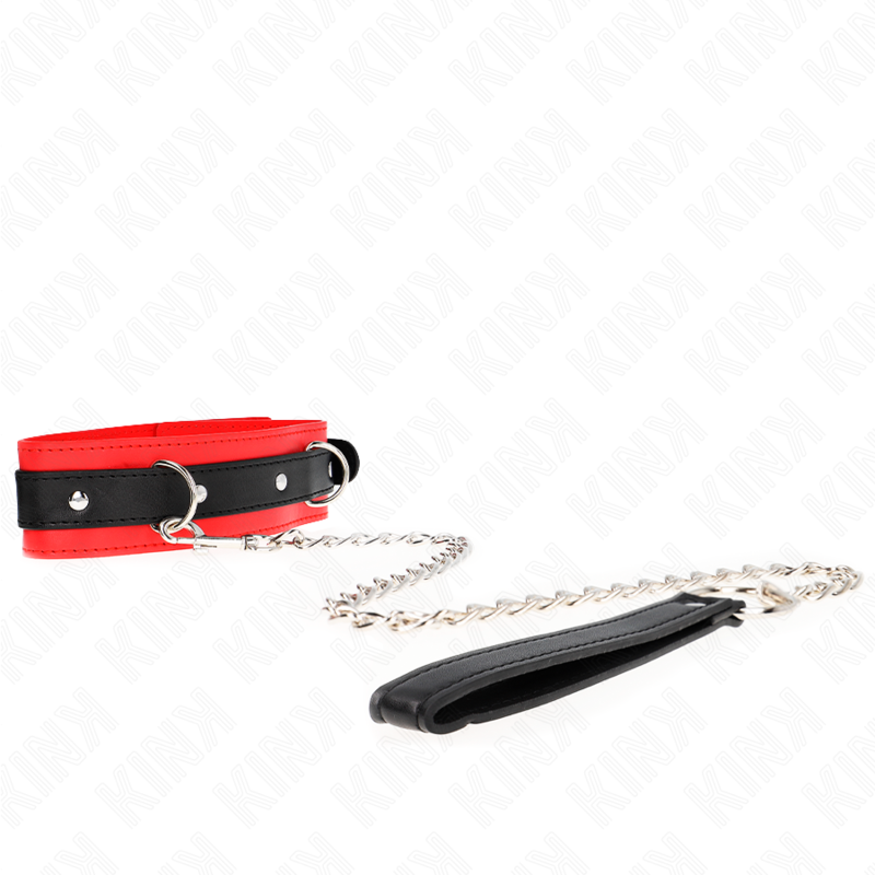 KINK - COLLAR MODELO BÁSICO CON CORREA 65 CM MODELO 3 ROJO 53 X 5 CM