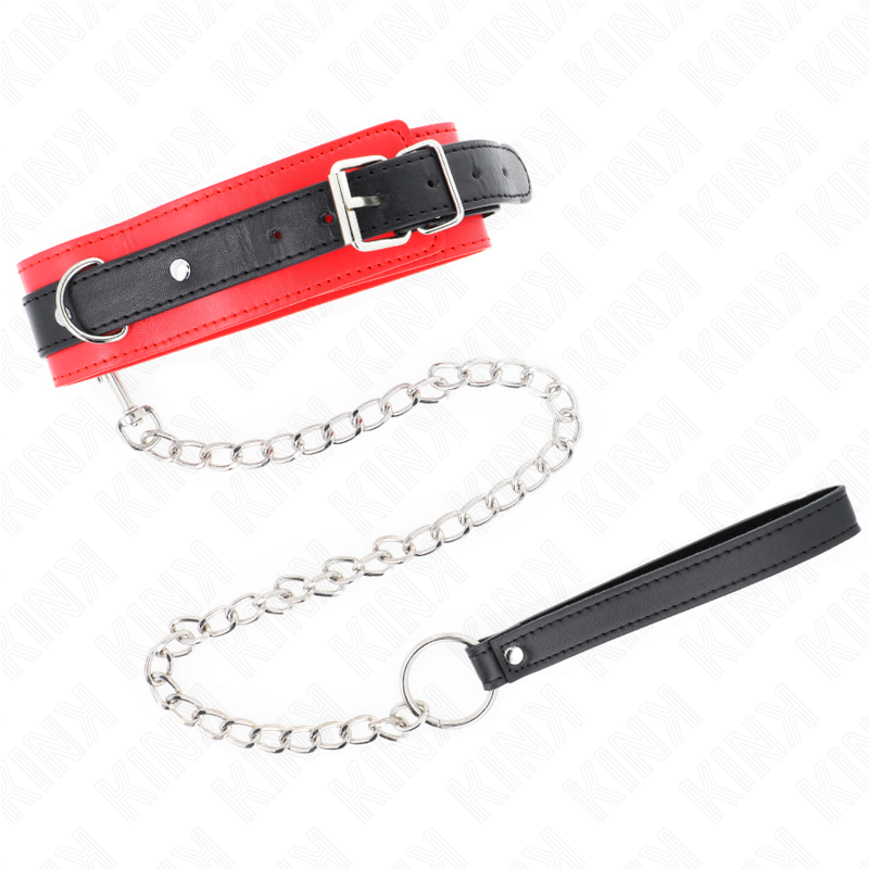 KINK - COLLAR MODELO BÁSICO CON CORREA 65 CM MODELO 3 ROJO 53 X 5 CM