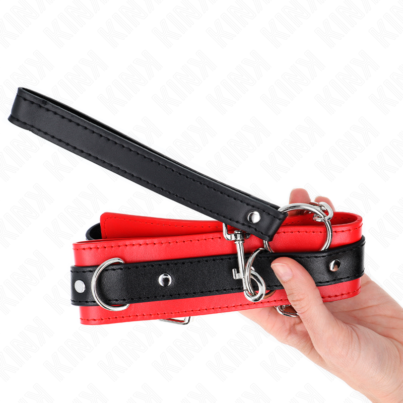 KINK - COLLAR MODELO BÁSICO CON CORREA 65 CM MODELO 3 ROJO 53 X 5 CM
