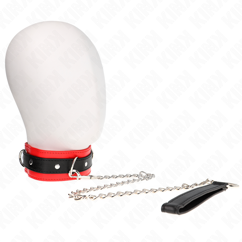 KINK - COLLAR MODELO BÁSICO CON CORREA 65 CM MODELO 3 ROJO 53 X 5 CM