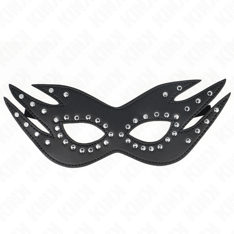 KINK - MÁSCARA DE CUERO SINTÉTICO CON REMACHES MODELO 3 26 x 9,5 CM