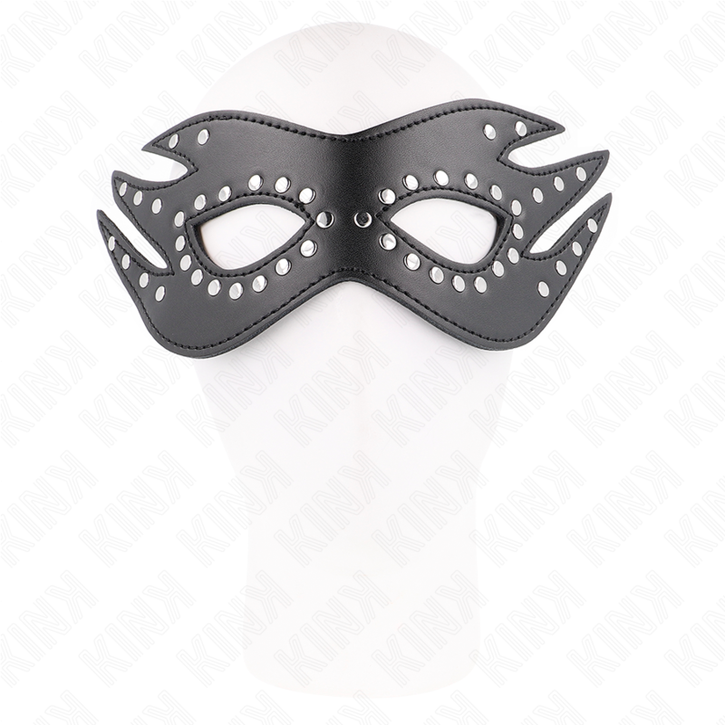 KINK - MÁSCARA DE CUERO SINTÉTICO CON REMACHES MODELO 3 26 x 9,5 CM