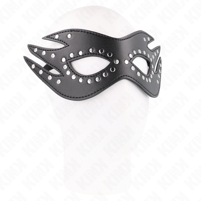 KINK - MÁSCARA DE CUERO SINTÉTICO CON REMACHES MODELO 3 26 x 9,5 CM