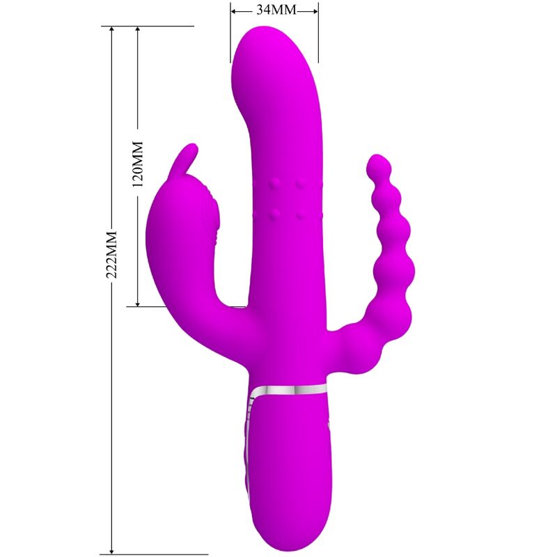 PRETTY LOVE - CAMMY VIBRADOR TRIPLE MULTIFUNCIÓN 4 EN 1 ROSA