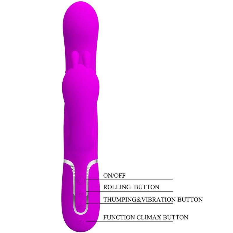 PRETTY LOVE - CAMMY TRIPLO VIBRATORE MULTIFUNZIONE 4 IN 1 ROSA